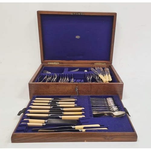 282 - Canteen of flatware, stainless steel knives with ivorine handles and plated flatware (1 box)