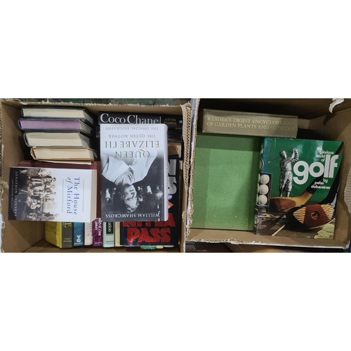 443 - Quantity of hardback books to include novels, biographies, etc (4 boxes)