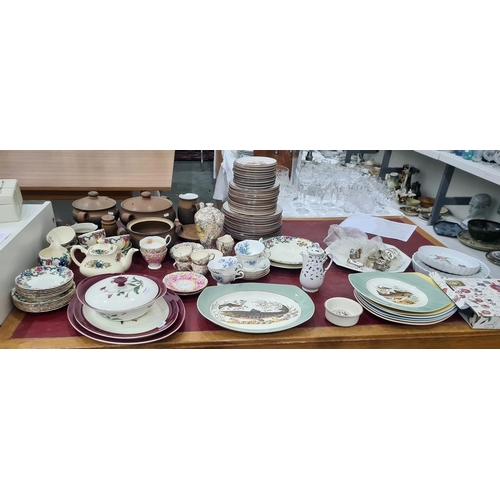 66A - Assorted china and stoneware to include Denby part dinnerware, Figgjo Flint of Norway fish plates, W... 