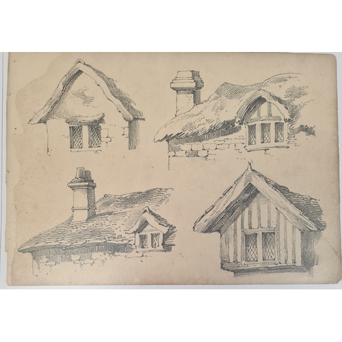 489 - Frank Lewis Emmanuel (1865-1948)
 Collection of pencil sketches 
 Country landscape and harbour scen... 