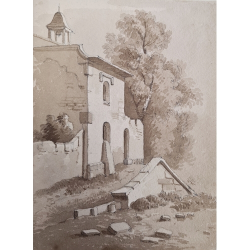 506a - Attributed to School of Peter De Wint (1784-1849)
  Collection of nine sepia watercolours 
  Various... 