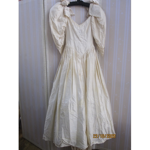 Catherine Rayner London cream raw silk late 1980 s wedding dress