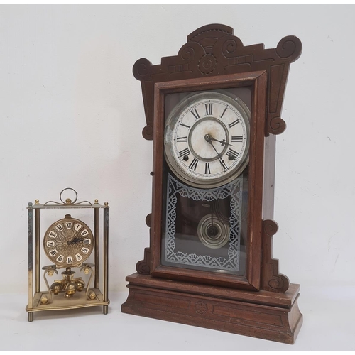 1000 - Late 19th/early 20th century clock with Roman numerals to the dial and a brass clock by Kundo (2)