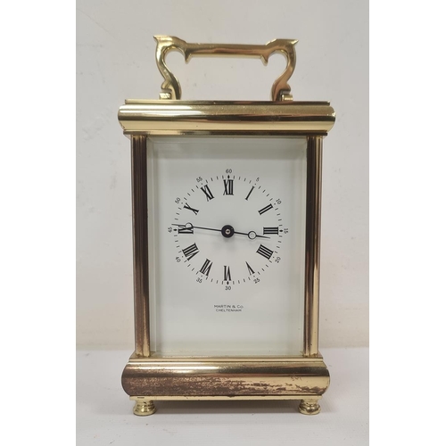 1002 - Martin & Co of Cheltenham carriage clock with Roman numerals