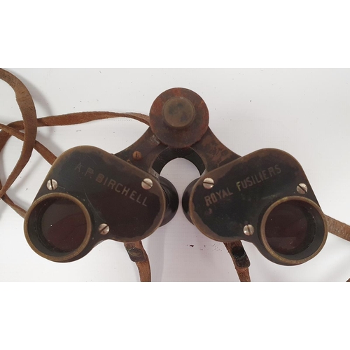 155 - Pair of Carl Zeiss WWI Feldstecher binoculars inscribed 'Carl Zeiss Jena DRP, Feldstecher VERGR.=8' ... 