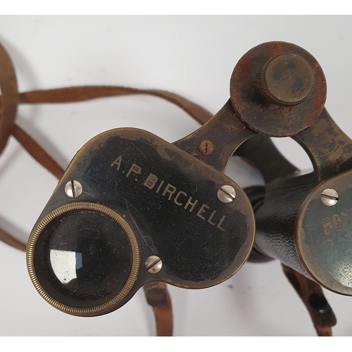 155 - Pair of Carl Zeiss WWI Feldstecher binoculars inscribed 'Carl Zeiss Jena DRP, Feldstecher VERGR.=8' ... 