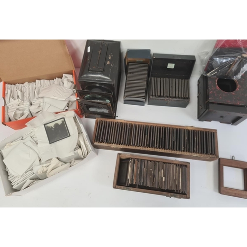 193 - Magic lantern and a large quantity of magic lantern slides including topographical scenes, story ill... 