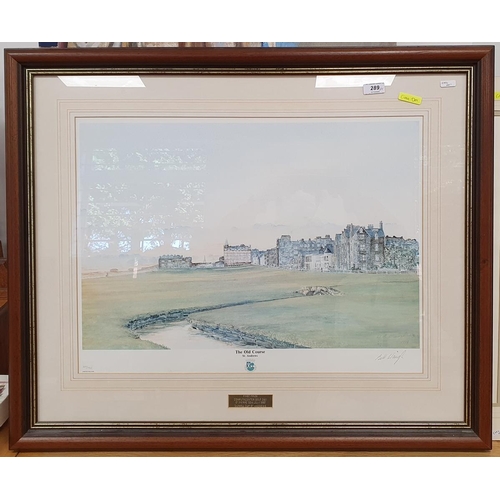 289 - After Bill Waugh
 Limited edition colour print
 The Old Course, St Andrews, signed in pencil and num... 