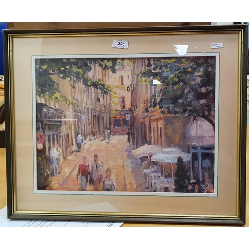 290 - French School 20th Century
 Oil on board
 Quai de la Tour Ville, signed Sabin and dated '91, 30 x 40... 