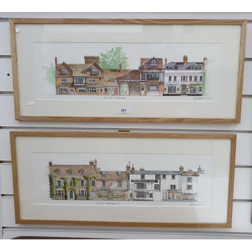 301 - Colin Palmer (20th Century)
 Watercolour
 High Street, Marlborough and High Street, Marlborough (2) ... 