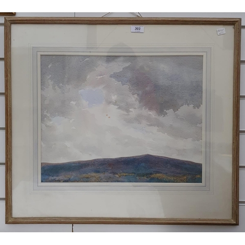 303 - ********** WITHDRAWN ***********Terence H Lambert
 Watercolour 
 'Storm Over Exmoor', signed lower l... 