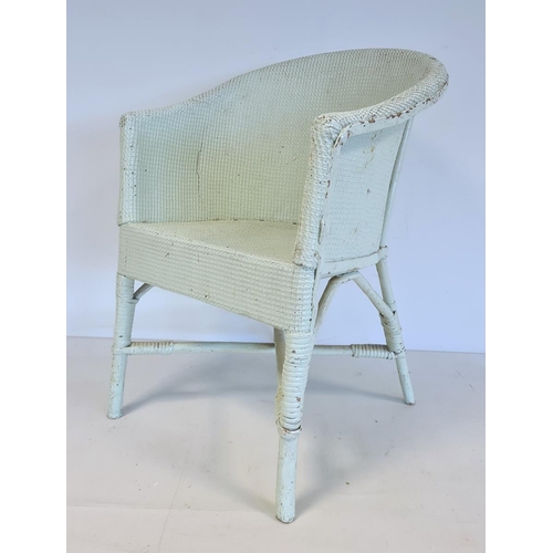 530 - Green-painted lloyd loom child's chair