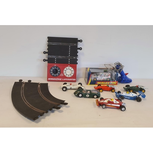 536 - Quantity of Scalextric to include track, model car, boxed, loose models and remotes (1 box)