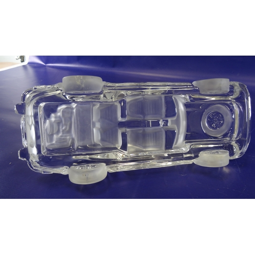 107 - Large Daum , France, clear glass and satin glass model Porsche 911 sports car , 31cm long x 10cm hig... 