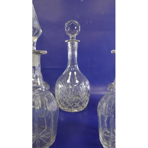 99 - Various glass decanters with stoppers (9)