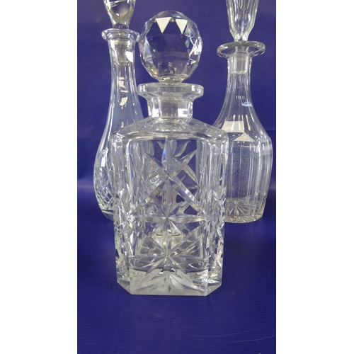 99 - Various glass decanters with stoppers (9)