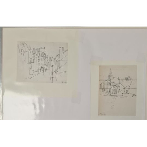 313A - Frank Lewis Emmanuel (1865-1948)
 Collection of pencil sketches 
 Country landscape and harbour scen... 