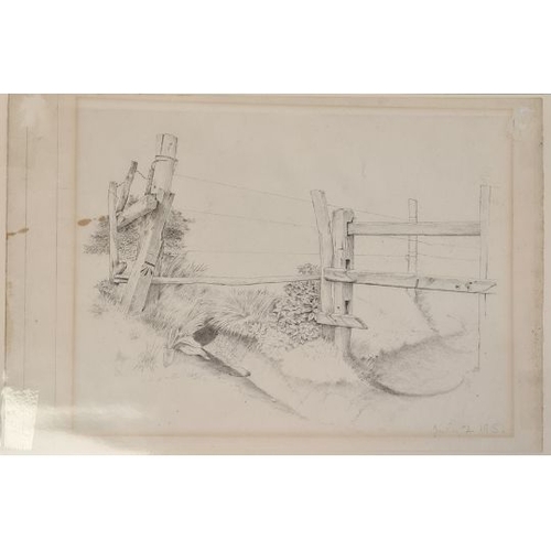 313A - Frank Lewis Emmanuel (1865-1948)
 Collection of pencil sketches 
 Country landscape and harbour scen... 