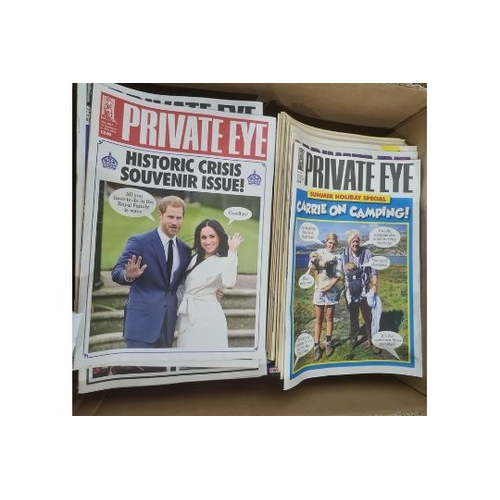 382 - Folders containing Private Eye magazines covering 1980 to 2007, the Private Eye annual from 1996 to ... 