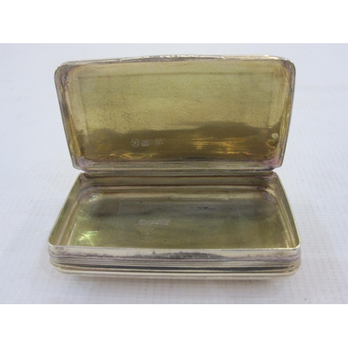 388 - Victorian silver rectangular snuff box, Birmingham 1840, maker Nathaniel Mills, 8cm x 4.5cm, 1.9ozt