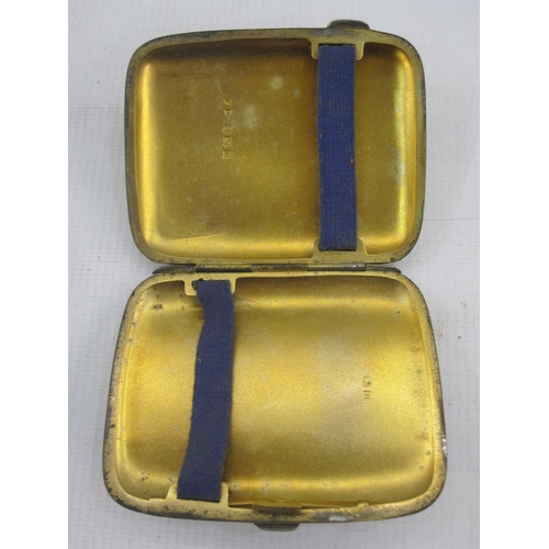 403 - 1940's rectangular silver cigarette case, plain with initials 'HCA(?)', Birmingham 1944, maker F.D, ... 