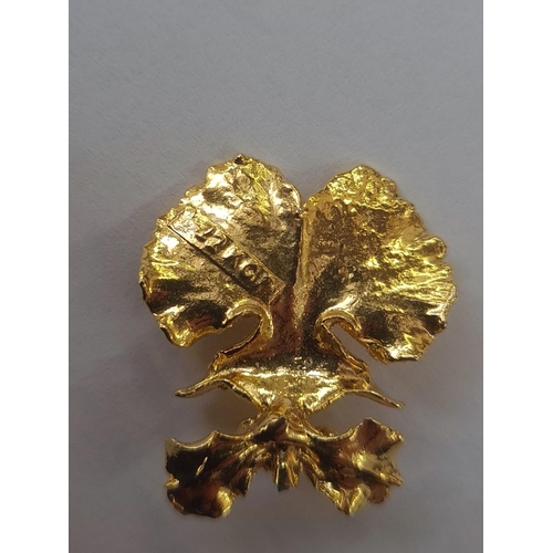 519 - 22ct gold plated miniature orchid