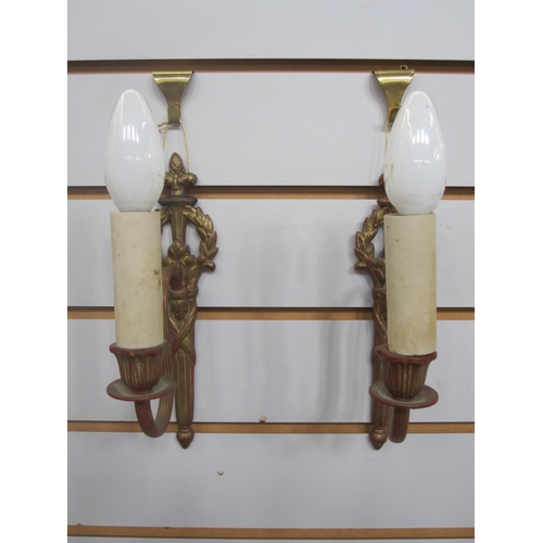 52 - Two single branch wall lights in painted metal