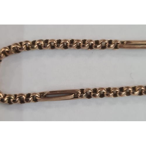 533 - Part of a gold-coloured metal chain, bar and link pattern cufflinks, 6.6g