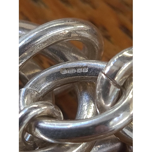 571 - Foreign silver abstract link bracelet, 39g approx