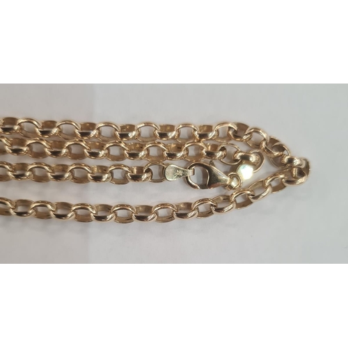 605 - 9ct gold modern belcher link chain, 6.6g approx