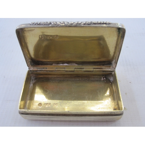 270 - George III silver snuff box, rectangular with reeded decoration and chased edge, Birmingham probably... 