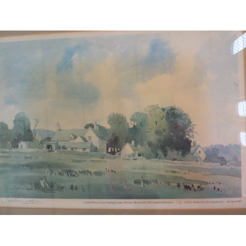 91 - James Fletcher-Watson 
 Limited edition print 
 Cottage landscape scene, numbered 112/200 and dated ... 