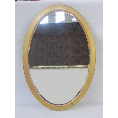 55B - Gilt wall mirror, oval, 70cm x 48cm overall and another, oval, with moulded frame, 88cm x 63cm overa... 