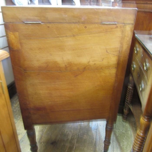 1275 - 19th century mahogany folding washstand/dressing table, the rectangular top opening to reveal assort... 