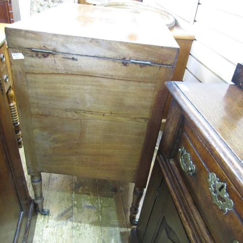 1275 - 19th century mahogany folding washstand/dressing table, the rectangular top opening to reveal assort... 