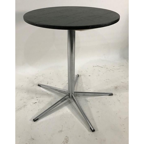 1280 - Black leatherette topped centre table on chrome-style base