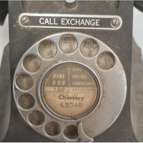 133 - Black bakelite telephone, no.5088(?) and numbered 312F.P.X54/3A