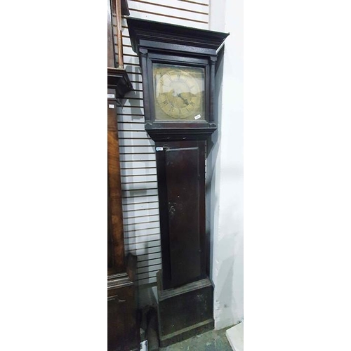 1339 - Stained oak longcase clock, with 30-hour movement, the brass dial with Roman numerals and marked 'Jo... 