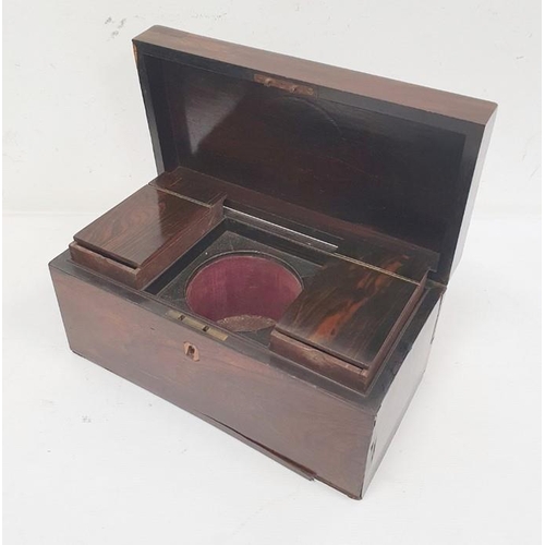 1347 - 19th century rosewood tea caddy of rectangular form