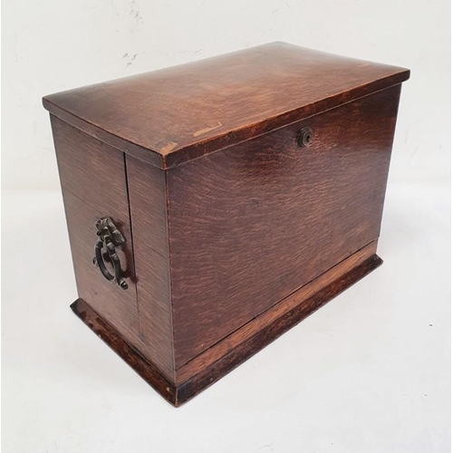 1352 - Early 20th century oak stationery box opening to reveal compartments for letters, stationery, etc