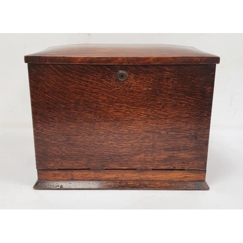 1352 - Early 20th century oak stationery box opening to reveal compartments for letters, stationery, etc