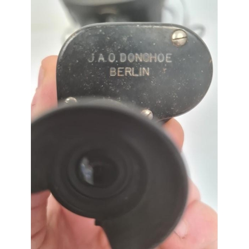 190 - German monocular by JAO Donohoe, Berlin in leather case (damaged), a pair of German binoculars by Sp... 