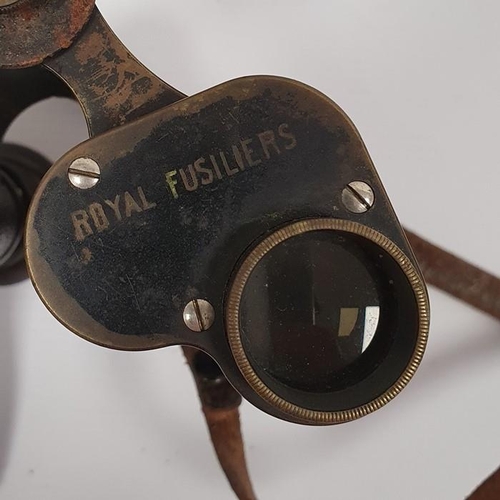 216 - Pair of Carl Zeiss WWI Feldstecher binoculars inscribed 'Carl Zeiss Jena DRP, Feldstecher VERGR.=8' ... 