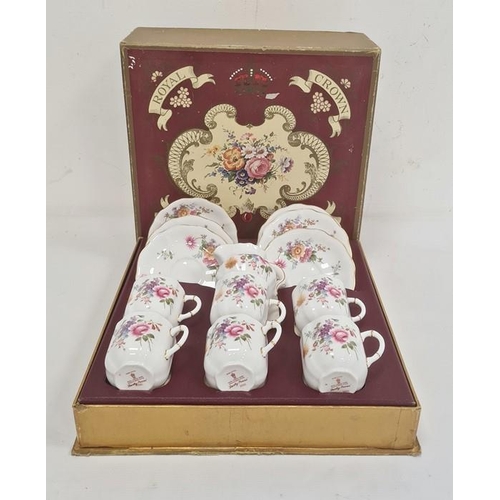 24 - Royal Crown Derby china 'Derby Posies' tea set for six persons, to include six cups and saucers and ... 