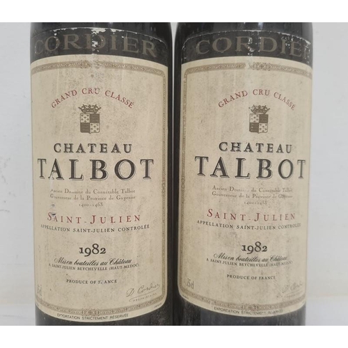 255 - Two bottles of 1982 Chateau Talbot, Grand Cru Classe (2) (Provenance - this lot has been stored in a... 