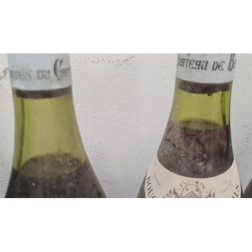 268 - Three bottles of Pichon-Longueville Baron Bordeaux (labels torn), possibly 1949, four bottles of 197... 