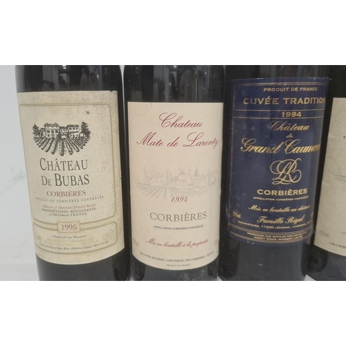 280 - Two bottles of 1994 Chateau de Grand Caumont Corbieres, one bottle of 1995 Chateau de Bubas Corbiere... 