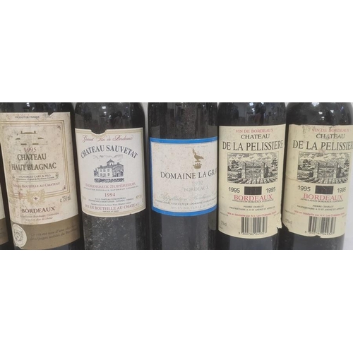 282 - Two bottles of Chateau Haut Blagnac 1995, three bottles of 1994 Chateau Grand Videau, two bottles of... 