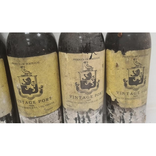 287 - Seven bottles of vintage port from Quellyn Roberts & Co, Chester (five bottles hand-inscribed with d... 