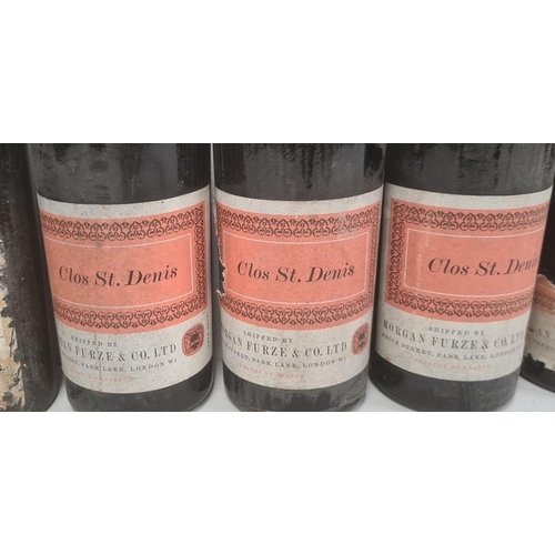 295 - Five bottles of 1962 Clos St Denis shipped by Morgan Furze & Co, London and five bottles of Nuits St... 